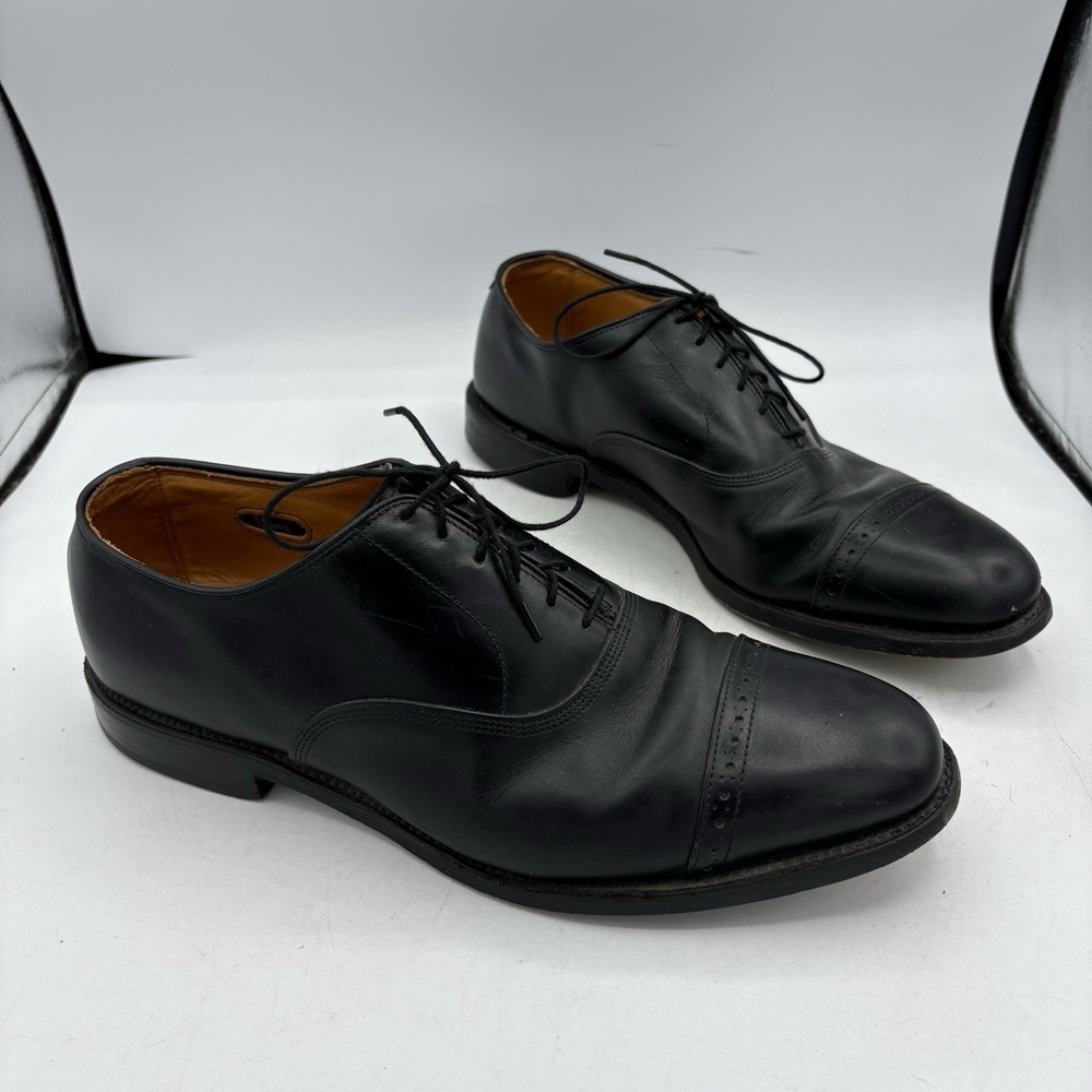 Allen Edmonds Dress Shoes Mens Size 11 D Byron Black Leather Cap Toe Oxfords USA